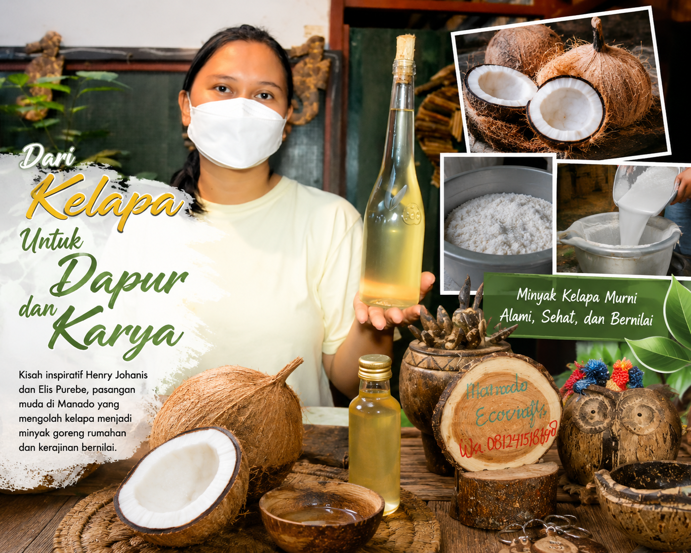 Mengolah Kelapa Menjadi Rezeki, Kisah Henry dan Elis dari Tungkaina